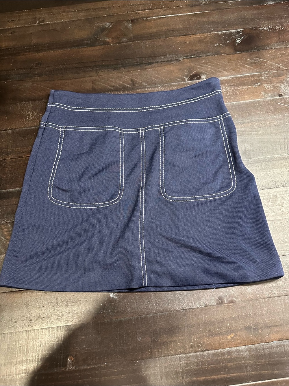 Tory Sport Navy Mini Skirt with Contrast Stitching